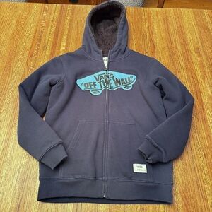 VANS vintage sherpa navy blue hoodie, women’s (unisex?) size medium